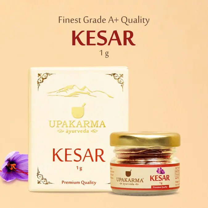 Upakarma Combo Pack of Shilajit / Shilajeet Resin 20g and Kashmiri Kesar 1g
