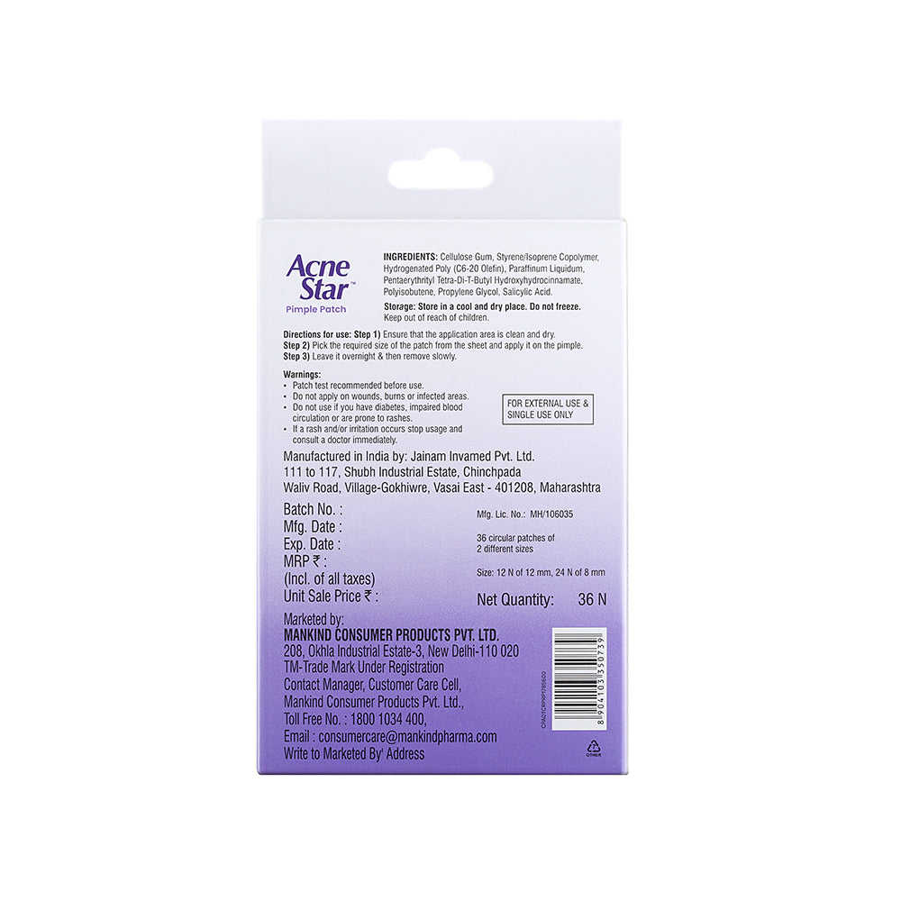 Acnestar Anti-Acne Pimple Patch | 36 Patches