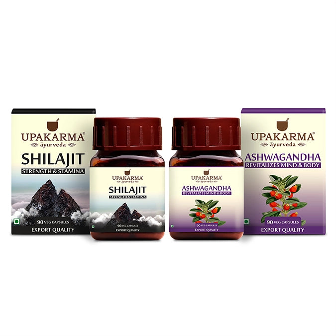 Ashwagandha capsules and Shilajit Capsules combo pack