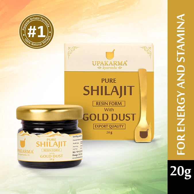Pure Shilajit Resin with Gold Dust 20g - Strength & Stamina Booster