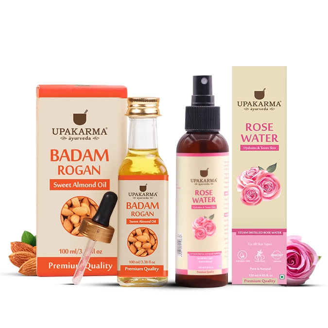 Badam Rogan & Rose Water Combo Pack