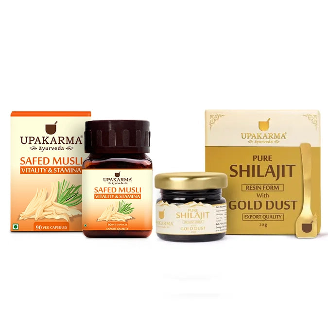 safed musli capsule and shilajit gold dust