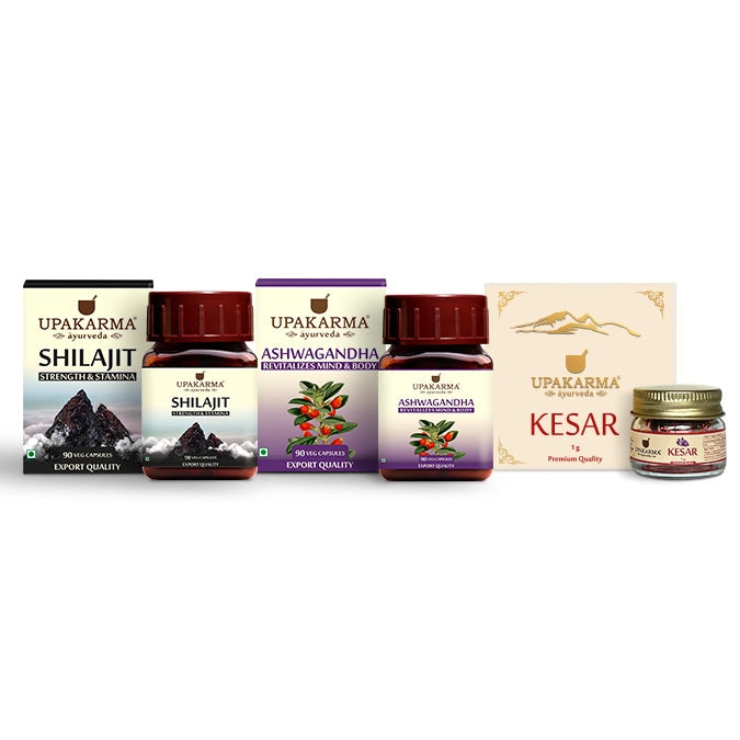shilajit ashwagandha kesar combo pack