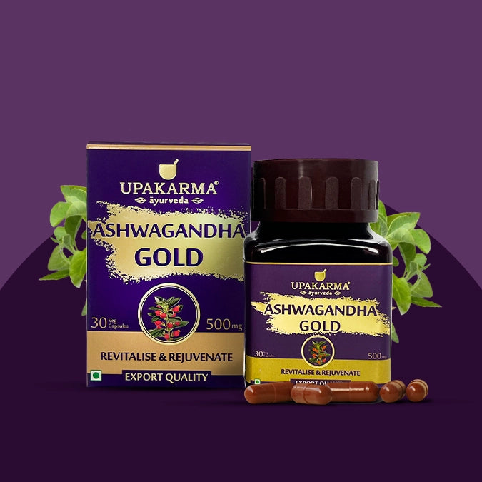 Upakarma Ashwagandha Gold Capsules - 500mg (30 Capsules)