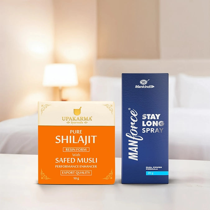 PE Pack - Shilajit with Safed Musli 20g & Stay Long Spray