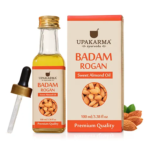 Upakarma Ayurveda Badam Rogan / Sweet Almond Oil For Hair & Skin 100 ML - Pack of 1