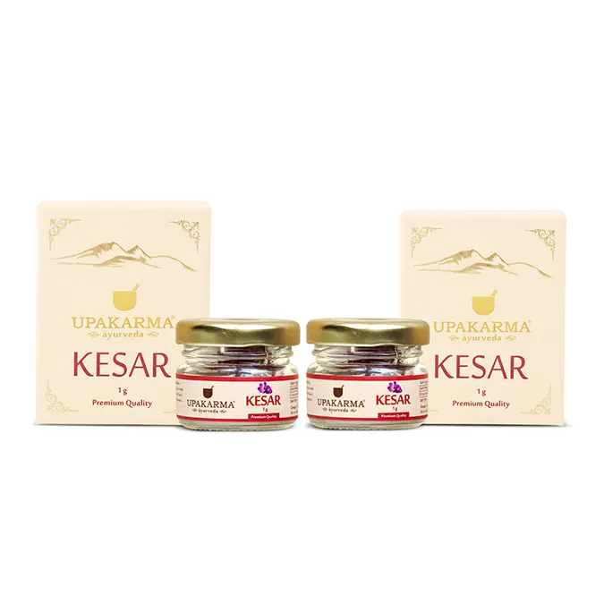 Upakarma Pure, Natural and Finest A+ Grade Kashmiri Kesar/Saffron 1g - Pack of 2