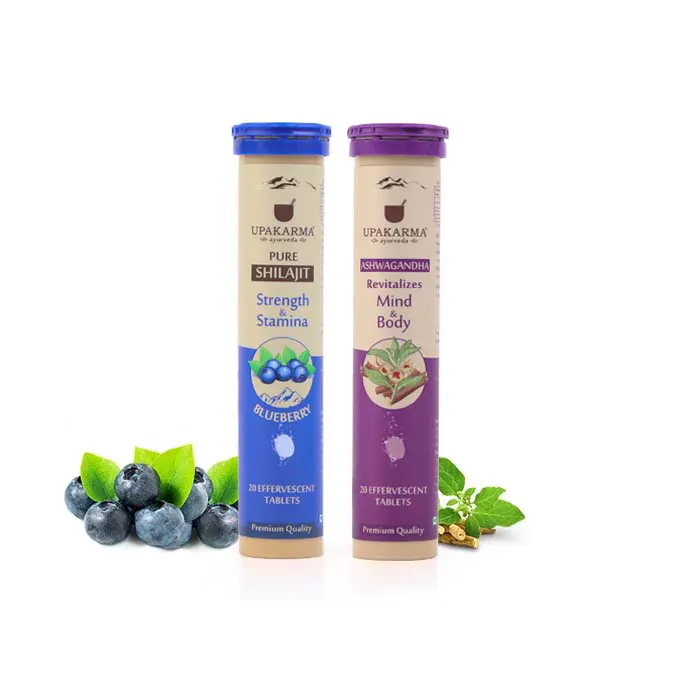 Combo Pack of Shilajit Effervescent Blueberry Flavour & Ashwagandha Effervescent
