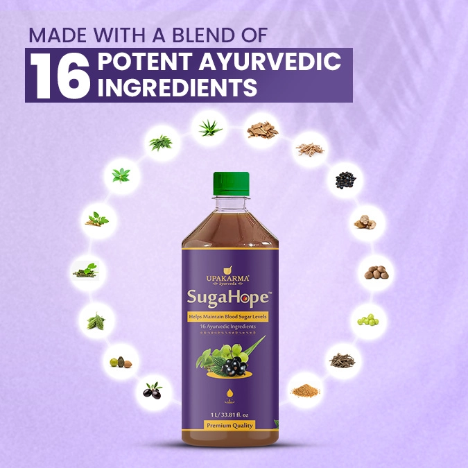 Upakarma Ayurveda SugaHope Juice | 16 Ayurvedic Herbs like Karela, Jamun, Gudmar, Neem, Giloy & Amla | Supports Healthy Blood Sugar Levels | 1L Herbal Juice - Image 5